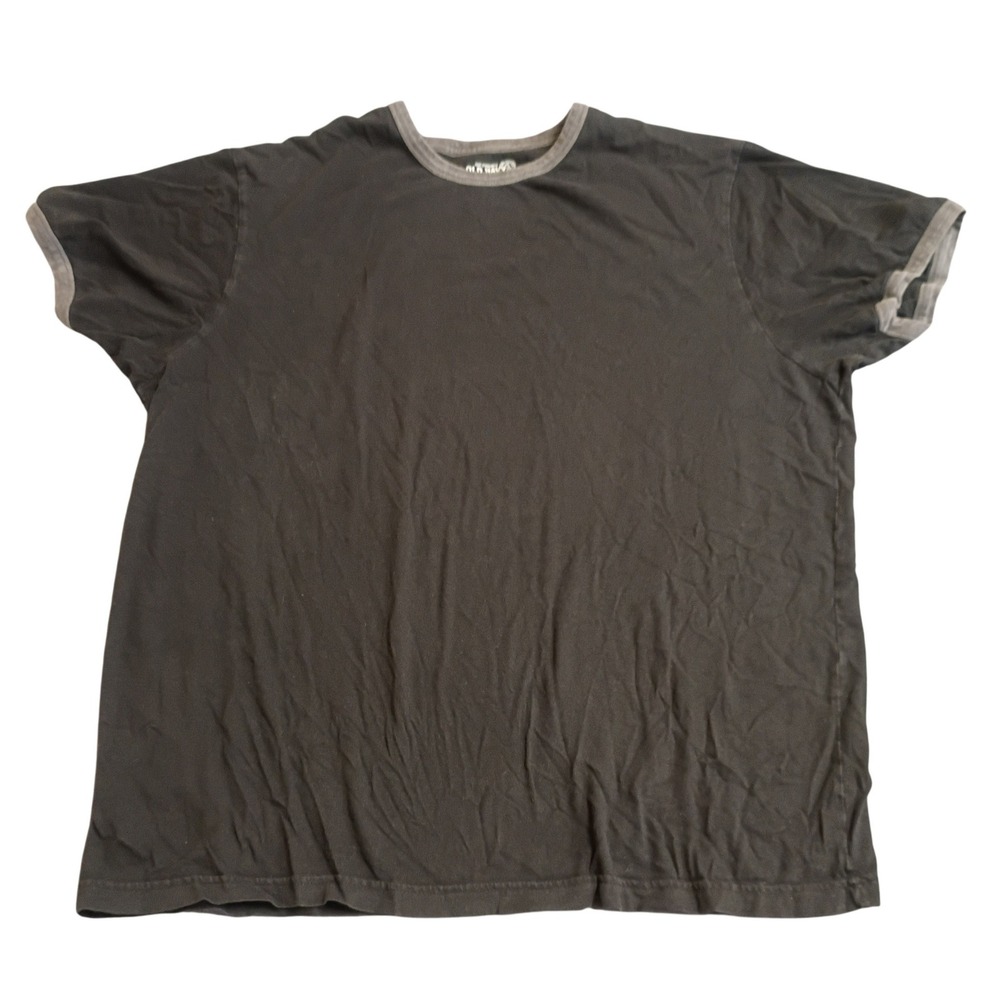 Old Navy Ringer Tee Mens XXL Dark Gray Contrast Trim Short Sleeve Cotton Basics